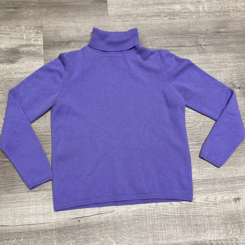Valerie Stevens Petite Two-Ply Cashmere Turtleneck Sweater